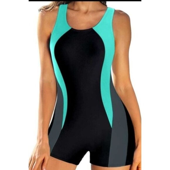 Women's UPF 50+ One-Piece Swimsuit Racerback Padded Size XL Competitive Sports - Picture 1 of 7